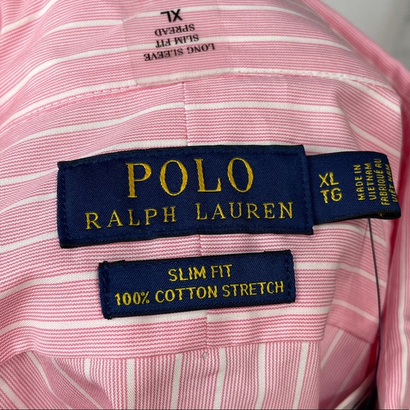 NWT Polo Ralph Lauren Button Down Casual Long Sleeve Shirt Slim Fit MEDIUM LEFT - Picture 5 of 6